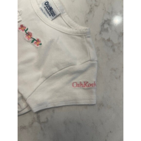 Vintage VTG Osh Kosh B'gosh Short Sleeve 3T Embroidered Flower T-shirt - Picture 2 of 3